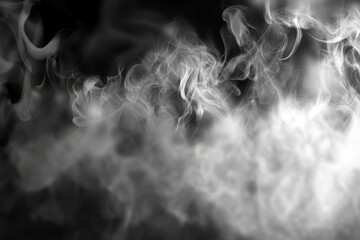 Aufkleber - Smoke or fog in a transparent white background. Steam explosion special effect. Texture of steam, fog, smoke in a transparent white background. Modern illustration.
