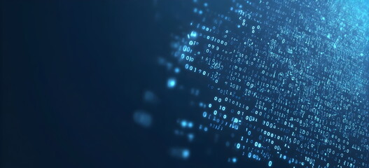 Wall Mural - digital matrix: a mesmerizing abstract background of binary code cascading down a digital screen, ev