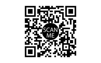 qr code with scan me text in the middle, scan me icon with qr code vector image, editable qr code pn