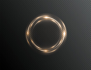 Wall Mural - neon circle gold frame with smoke cloud. colorful neon light vortex or portal frame. neon speed infe