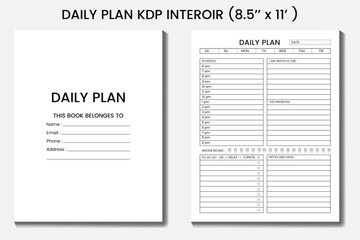  daily planer Amazon Low Content Book, KDP interior designs