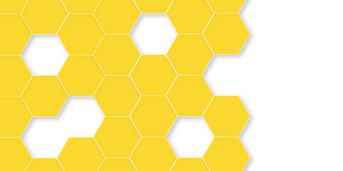 Abstract white background with hexagon and hexagonal background. Luxury white pattern with hexagons. abstract 3d hexagonal background with shadow. 3D futuristic abstract honeycomb mosaic background.