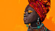 © Thiago - African attire. zulu woman in traditional african fashion portrait. Zulu Tribe. Illustration
