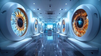 Create an image of an ophthalmology clinic using 3D printing