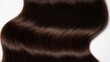 © Suphawan - Thick brunette hair strand with soft waves, isolated on a white background. The hair appears healthy, with a natural sheen and rich color. --chaos