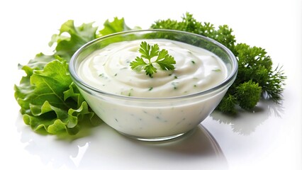 Wall Mural - creamy ranch dressing isolated on white background