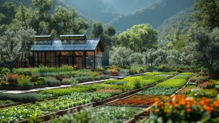 Canvas Print - Capture the beauty of sustainable agriculture practices such as permaculture