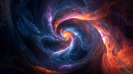 Leinwandbilder - Colorful swirling abstract design on a black background a dance of light and color in a mystical realm