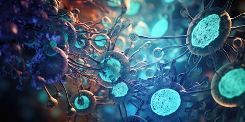 Abstract blue spheres