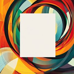 Wall Mural - Vibrant abstract design featuring swirling colors and a central blank space for customization or text overlay.