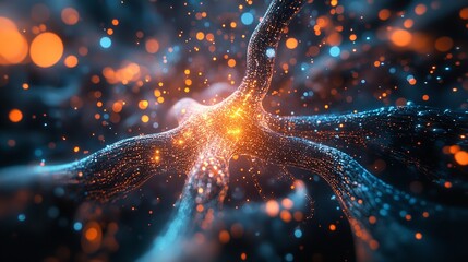 Artificial Intelligence Abstract Background, Design an abstract background incorporating elements of artificial intelligence, such as neural networks and data algorithms