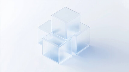 Fototapete - Transparent cubes arranged in geometric formation create modern and minimalistic aesthetic. clean lines and simplicity evoke sense of clarity and sophistication
