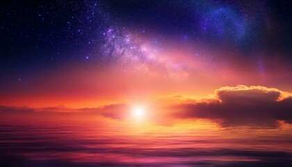 Wall Mural - awe inspiring cosmic sunrise texture background