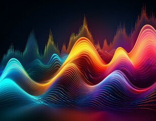 Wall Mural - colorful abstract sound wave abstract motion sound waves generative ai