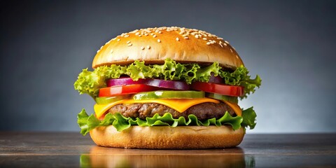 Delicious burger on a white background