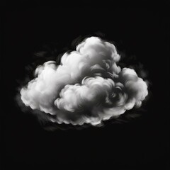 Wall Mural - white cloud on black background textured smoke brush effect
