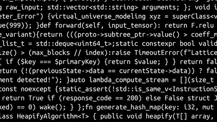 conceptual java code of web page or javascript programming concept. simulation of abstract software 