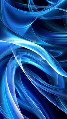 Wall Mural - Flowing blue energy creates an enchanting abstract design with vibrant flames