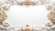 © TA Design - Ornate white and gold picture frame, empty in the center, showcases intricate craftsmanship and elegant design, perfect for displaying art or photographs.
