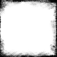 Grunge style abstract frame black and white isolated