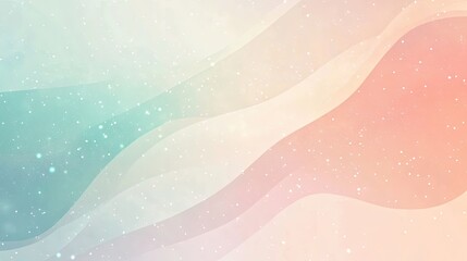 Poster - A minimalist galaxy background with gentle curves and pastel gradients of mint, peach, and lavender, offering a polished and soothing design.