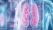 © Sweettymojidesign - Anatomical illustration showcasing human lungs in vibrant colors, highlighting respiratory system details against a medical backdrop.