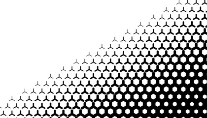 Sticker - Black and white diagonal transition pattern with geometric shapes. Fully editable vector element. Vector Format Illustration 