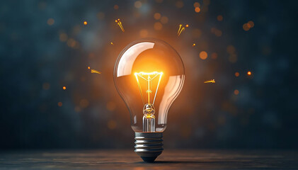 A conceptual graphic that uses a light bulb as a metaphor for a clever idea or breakthrough, signifying brilliant marketing strategy planning and innovative company thinking. 
