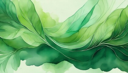 Sticker - abstract green banner watercolor background 6k wallpaper