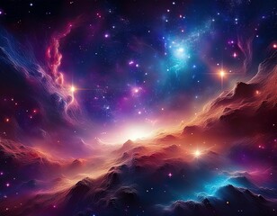 cosmic background nebula with stardust and shining stars