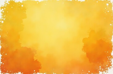 Wall Mural - Yellow orange background with texture and distressed vintage grunge and watercolor paint stains in elegant Christmas backdrop illustration 