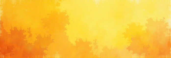 Wall Mural - Yellow orange background with texture and distressed vintage grunge and watercolor paint stains in elegant Christmas backdrop illustration 