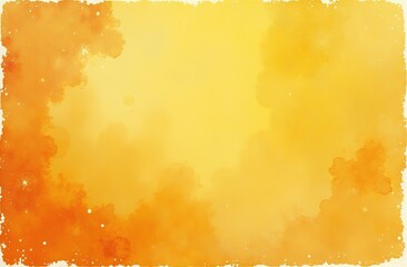 Wall Mural - Yellow orange background with texture and distressed vintage grunge and watercolor paint stains in elegant Christmas backdrop illustration 