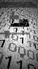 Perspective wall of binary code digital pattern background