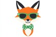 © volga - Stylish cartoon fox wearing green sunglasses bow tie