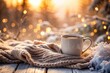 © JKLoma - Cozy cup of warmth on a winter natural background