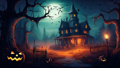 Wall Mural - scary halloween background