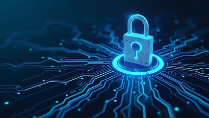 Futuristic interface with advanced network security protocols and digital protection