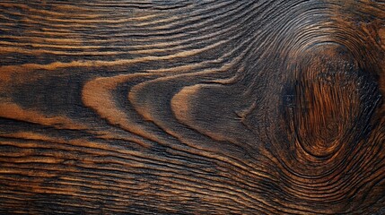 A close-up view of dark wooden planks showcasing rich textures and grain patterns, highlighting the natural beauty of the wood.