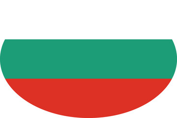 Oval shaped national flag of the European country of BULGARIA