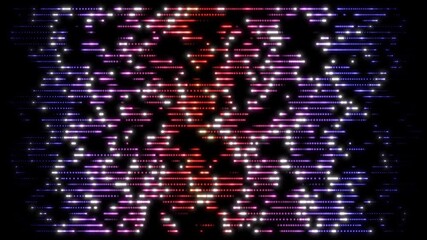 Wall Mural - animated background in white, pink, orange and lilac with a panel of moving dots that represent data
