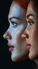 Wall Mural - Multi-ethnic diversity and beauty. Group of different ethnicity against a background.
