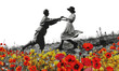 © Rawpixel.com - PNG Paper collage of couple dancing flower plant adult.
