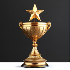 Poster - A golden trophy with a star on top