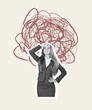 © BillionPhotos.com - Young woman have chaotic lines, mind thoughts.