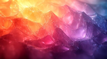 Leinwandbilder - Vivid colors blend into a mesmerizing abstract design resembling mountainous terrain, with shades of orange, purple, and pink creating depth and vibrancy.