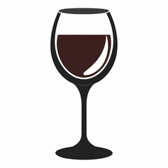 Wine glass silhouette vector illustration on white background