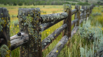 Sticker - Wooden Fence in Green Field