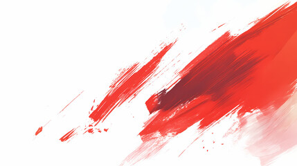 Wall Mural - Vibrant red brush stroke on white background. Brush Stroke Texture. Illustration