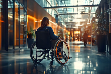 Woman in wheelchair adult architecture electronics.